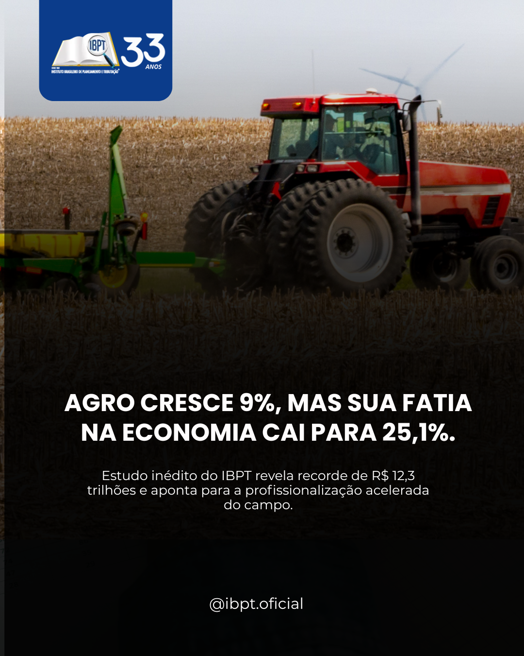 Agronegócio cresce, mas participação na economia cai para 25,1% em relação aos anos anteriores, aponta estudo do IBPT – MAIS SOJA